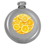 Oranges, Orange, Fruits Round Hip Flask (5 oz)