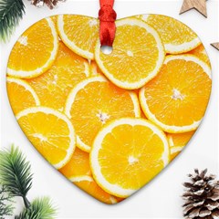 Oranges, Orange, Fruits Heart Ornament (Two Sides) from ArtsNow.com Front