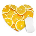 Oranges, Orange, Fruits Heart Mousepad