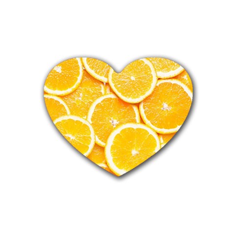 Oranges, Orange, Fruits Rubber Coaster (Heart) from ArtsNow.com Front