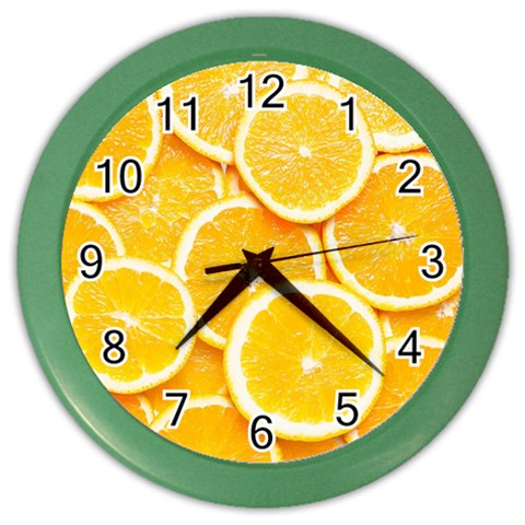 Oranges, Orange, Fruits Color Wall Clock from ArtsNow.com Front