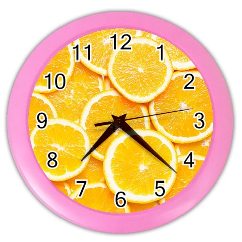 Oranges, Orange, Fruits Color Wall Clock from ArtsNow.com Front