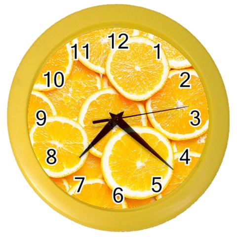 Oranges, Orange, Fruits Color Wall Clock from ArtsNow.com Front