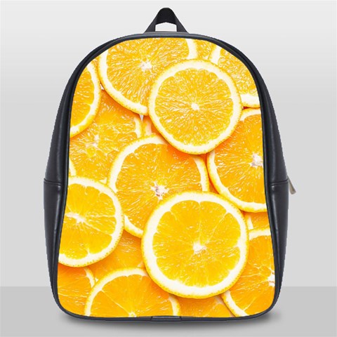 Oranges, Orange, Fruits School Bag (Large) from ArtsNow.com Front