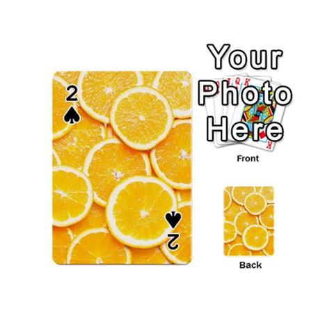 Oranges, Orange, Fruits Playing Cards 54 Designs (Mini) from ArtsNow.com Front - Spade2