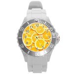 Oranges, Orange, Fruits Round Plastic Sport Watch (L)