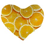 Oranges, Orange, Fruits Large 19  Premium Heart Shape Cushions