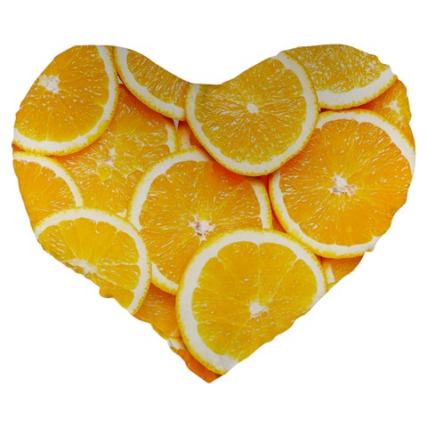 Oranges, Orange, Fruits Large 19  Premium Heart Shape Cushions from ArtsNow.com Back