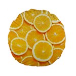 Oranges, Orange, Fruits Standard 15  Premium Flano Round Cushions