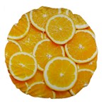 Oranges, Orange, Fruits Large 18  Premium Flano Round Cushions