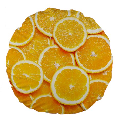 Oranges, Orange, Fruits Large 18  Premium Flano Round Cushions from ArtsNow.com Back