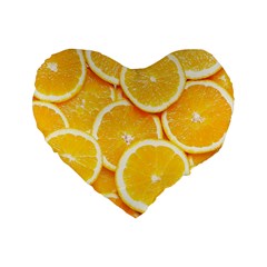 Oranges, Orange, Fruits Standard 16  Premium Flano Heart Shape Cushions from ArtsNow.com Front