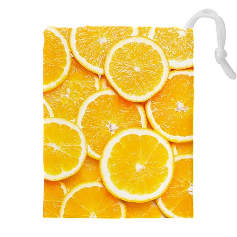 Oranges, Orange, Fruits Drawstring Pouch (5XL) from ArtsNow.com Front