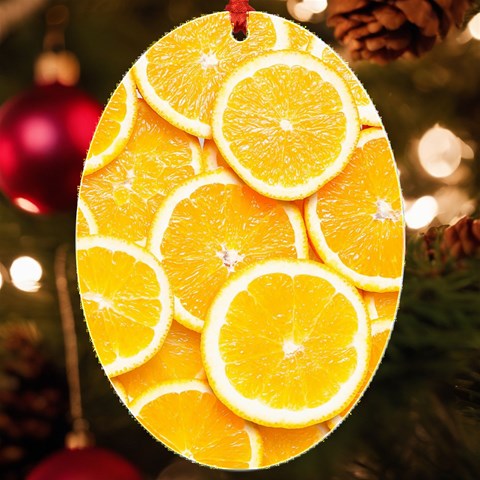 Oranges, Orange, Fruits UV Print Acrylic Ornament Oval from ArtsNow.com Front