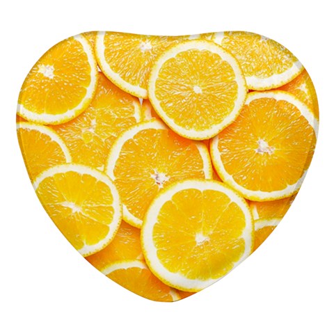 Oranges, Orange, Fruits Heart Glass Fridge Magnet (4 pack) from ArtsNow.com Front