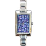 Patterns, Doodles, Pattern, Colorful Rectangle Italian Charm Watch