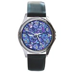 Patterns, Doodles, Pattern, Colorful Round Metal Watch