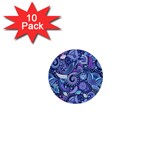 Patterns, Doodles, Pattern, Colorful 1  Mini Buttons (10 pack) 