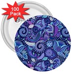 Patterns, Doodles, Pattern, Colorful 3  Buttons (100 pack) 