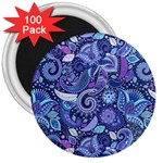 Patterns, Doodles, Pattern, Colorful 3  Magnets (100 pack)