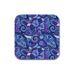 Patterns, Doodles, Pattern, Colorful Rubber Square Coaster (4 pack)