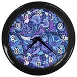 Patterns, Doodles, Pattern, Colorful Wall Clock (Black)