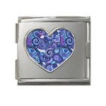 Patterns, Doodles, Pattern, Colorful Mega Link Heart Italian Charm (18mm)