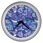 Patterns, Doodles, Pattern, Colorful Wall Clock (Silver)