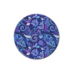 Patterns, Doodles, Pattern, Colorful Rubber Coaster (Round)