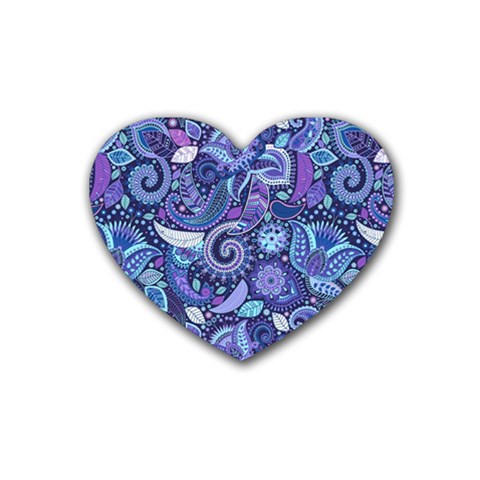 Patterns, Doodles, Pattern, Colorful Rubber Coaster (Heart) from ArtsNow.com Front