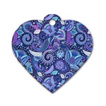 Patterns, Doodles, Pattern, Colorful Dog Tag Heart (One Side)