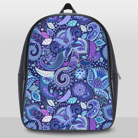 Patterns, Doodles, Pattern, Colorful School Bag (Large) from ArtsNow.com Front