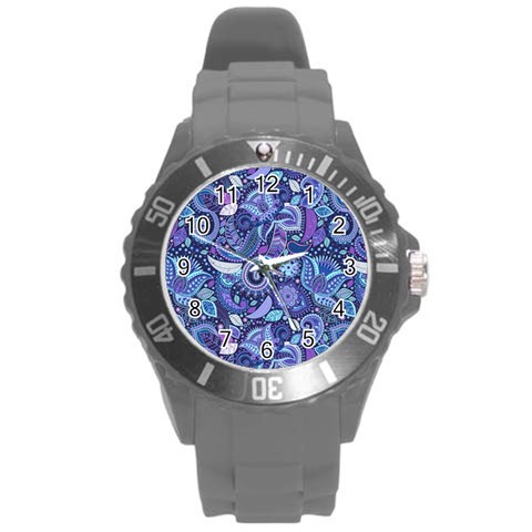 Patterns, Doodles, Pattern, Colorful Round Plastic Sport Watch (L) from ArtsNow.com Front