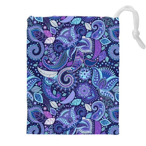 Patterns, Doodles, Pattern, Colorful Drawstring Pouch (4XL) from ArtsNow.com Front