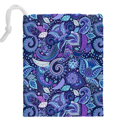 Patterns, Doodles, Pattern, Colorful Drawstring Pouch (4XL) from ArtsNow.com Back