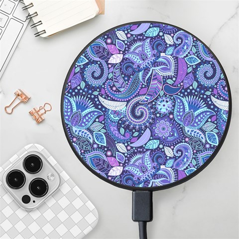 Patterns, Doodles, Pattern, Colorful Wireless Fast Charger(Black) from ArtsNow.com Front