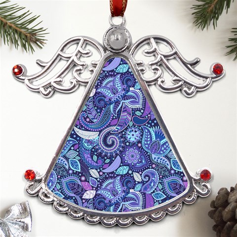 Patterns, Doodles, Pattern, Colorful Metal Angel with Crystal Ornament from ArtsNow.com Front