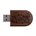 Patterns, Doodles, Pattern, Colorful Wood Oval USB Flash Drive