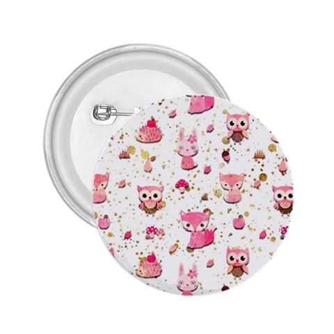 Pink Woodland Animals, Koteto 2.25  Buttons from ArtsNow.com Front