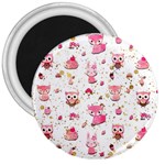 Pink Woodland Animals, Koteto 3  Magnets