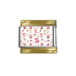 Pink Woodland Animals, Koteto Gold Trim Italian Charm (9mm)