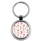 Pink Woodland Animals, Koteto Key Chain (Round)