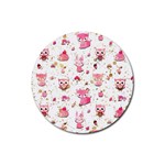 Pink Woodland Animals, Koteto Rubber Coaster (Round)