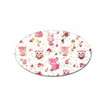 Pink Woodland Animals, Koteto Sticker (Oval)