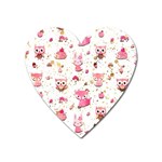 Pink Woodland Animals, Koteto Heart Magnet