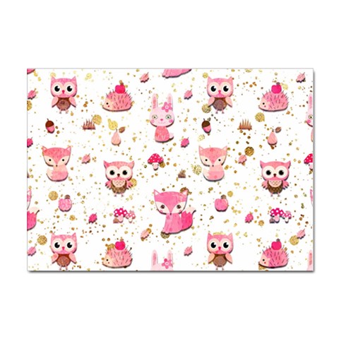 Pink Woodland Animals, Koteto Sticker A4 (100 pack) from ArtsNow.com Front