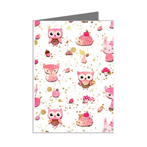 Pink Woodland Animals, Koteto Mini Greeting Cards (Pkg of 8) from ArtsNow.com Right