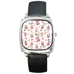 Pink Woodland Animals, Koteto Square Metal Watch