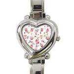 Pink Woodland Animals, Koteto Heart Italian Charm Watch