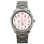 Pink Woodland Animals, Koteto Sport Metal Watch